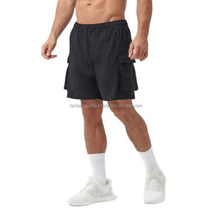 Shorts de sport pour hommes personnalisés à séchage rapide, noirs, avec cordon de serrage et logo, fournisseur OEM d'articles de sport, dernier design - Product Image 4