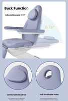 Mobilier luxueux de salon avec éclairage LED Esthéticienne Chaise Faciale à cils incurvés Lit de beauté électrique Table de massage à 3 ou 4 moteurs