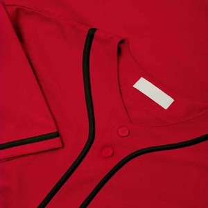 Vente en gros de qualité supérieure logo de broderie personnalisé chemises de baseball maillot de baseball rouge à la mode pour jeunes adultes vêtements de sport - Product Image 3