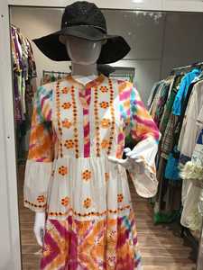 Robe modeste à manches longues avec cordon de serrage ajustable à la taille, robe abaya pour femmes musulmanes, élégante robe maxi imprimée et brodée - Product Image 4