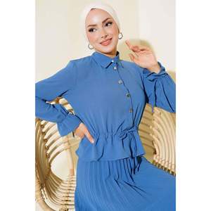 Falda plisada camisa conjunto índigo - Product Image 3