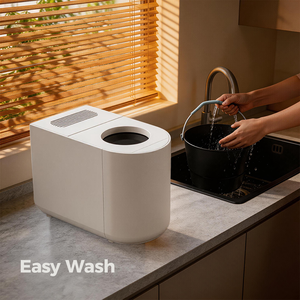 LUXFOND Composteur Électrique Intelligent pour Déchets Alimentaires, Traitement IA, Acier Inoxydable, Capacité 4,5L, Notification Vocale - Product Image 1