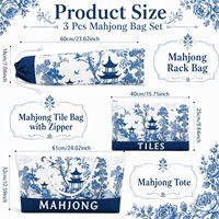 Tas Travel Mahjong Amerika, Tas Jinjing, Tas Pembawa, Aksesoris Mahjong Lucu, Tas Penyimpanan Rak Mahjong, Tas Jinjing