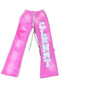 กางเกงวินเทจทรงขาบานสำหรับผู้ชาย น้ำหนักเบา ลุคทำสีซีดแบบแอซิดวอช ขากว้าง ผ้าฝ้ายเฟรนช์เทอร์รี่ สวมใส่สบาย สไตล์สตรีทแวร์ ผ้าวูล - Product Image 1