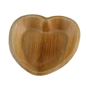 Bols jetables en forme de coeur biodégradables de haute qualité Vaisselle de paume compostable écologique pour les fêtes de mariage - Product Image 5