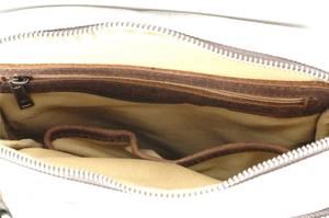 Sac à bandoulière à empiècement en cuir 3 compartiments et 3 compartiments intérieurs LCSB-0033D - Product Image 3