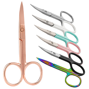 Ciseaux à ongles en acier inoxydable or rose, meilleurs outils de manucure pour cuticules, couleur personnalisée en titane, outil d'extension de cils, marque privée - Product Image 5