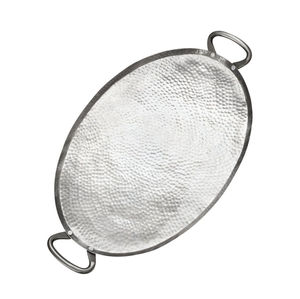 Plateau de service rectangulaire de luxe en acier poli et laiton avec poignées en boucle, plat décoratif en métal pour la restauration, idéal pour les mariages, la maison et l'hôtellerie - Product Image 4