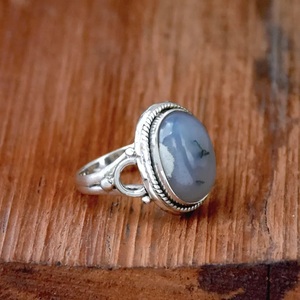 Moss Agate <b>Ring</b> 925 Sterling Silver Handmade Filigree Oval Gemstone Boho Statement <b>Ring</b> Gift for Her - Product Image 4
