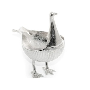 Silver Aluminium Peanut Shape Serving Bowl High Quality Designer Metal Dish Elegant <b>Tableware</b> For Dining And Events - Product Image 4