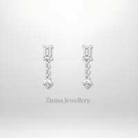Boucles d'oreilles à tige en diamant de qualité supérieure 14K or massif diamants naturels cultivés en laboratoire IGI GIA bijoux de piercing à filetage interne certifiés