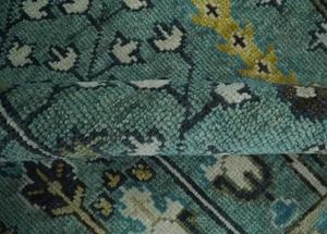 Aqua Green and Ivory Traditional Turkish Vintage Styl <b>Rug</b> | Persian Knotted wool <b>rugs</b> For living room & Bedroom Decor - Product Image 5