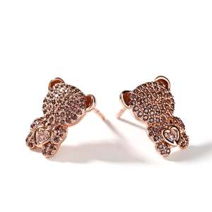 Jeulia Look at Me Bear Design Sterling <b>Silver</b> <b>Stud</b> Earrings Perfect Gift - Product Image 3