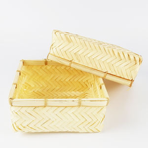 Handmade Eco Friendly Natural Bamboo Storage Woven Boxes for Packaging Gifts Natural Weaving <b>Box</b> Wholesale - Product Image 1