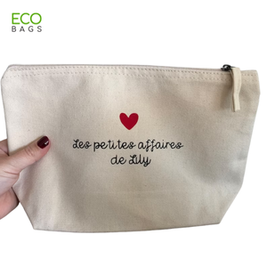 2023 OEM ODM à la mode coton toile sac cosmétique lettre conception pour trousse de toilette maquillage fermeture à glissière prix de gros pas cher - Product Image 5