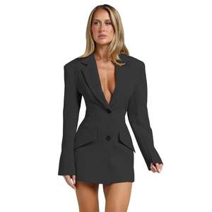 Compre Vestido Blazer Formal Personalizado para Mujer, Cierre de un Solo Botón, Estilo Ejecutivo y Cóctel, Largo Regular - Product Image 2