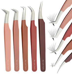 Custom Fiber Tip Eyelash Extension Tweezer 90 degree Boot Volume Nude Color Perfect Grip <b>Tool</b> for Precision Lash Work - Product Image 2