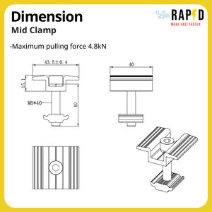 Pince d'extrémité solaire Premium 30/35mm Matériel de montage fiable pour les panneaux solaires produits par le principal support OEM d'usine thaïlandaise - Product Image 2