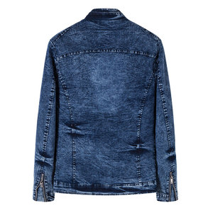 Chaqueta vaquera clásica para hombre, chaqueta vaquera personalizada con cuello vuelto, manga larga, transpirable, ligera, superventas, Chaquetas vaqueras para hombre - Product Image 3