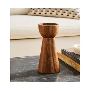 Fournisseur et grossiste attrayants bougeoirs en bois en forme de cœur ensemble de deux bougeoirs en bois faits à la main - Product Image 2