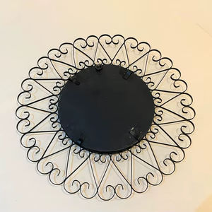 Modern Customizable Loft Style <b>Decorative</b> <b>Mirror</b> Matte Black Metal <b>Wall</b> Art (60x60 Cm) - Product Image 1