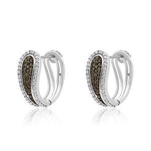 Boucles d'oreilles créoles pour femme en argent sterling avec diamant blanc champagne naturel taille ronde de 0,93 ct - Product Image 2