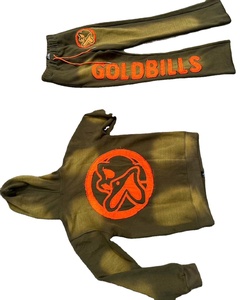 Bordado de desgastes personalizado para conjunto de chándal con estampado de hojaldre Sudadera con capucha y pantalones de chándal de lana lavados con ácido desteñidos al sol para algodón hecho en invierno - Product Image 3