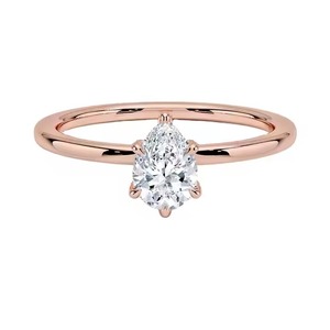 แหวนเพชรโมอิสสีทองสีเหลือง10K ปรับแต่งได้สำหรับผู้หญิงผู้ชายสำหรับงานเลี้ยง - Product Image 4