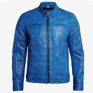 Best Men's Lightweight Leather Jacket Cow Skin Stand Collar Front Logo Eco-Friendly Breathable Windproof Casual <b>Winter</b> Outdoor - Product Image 4