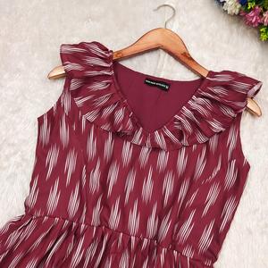 Chic Boho Maxi vestido para mujer diario Casual y ropa de fiesta diseño escalonado fluido tela suave mangas abullonadas botón frontal estampado Floral - Product Image 4