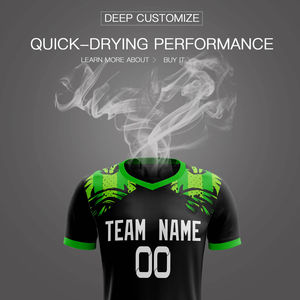 Uniforme de Fútbol Personalizado al por Mayor 2026, Elegante y Económico, Conjunto Completo Negro y Verde, Servicio OEM ODM, Uniforme Personalizado - Product Image 4