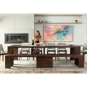 <span class=keywords><strong>Table</strong></span> de salle à manger compacte de 46 cm pour les repas quotidiens décontractés, extensible jusqu'à 300 cm pour une configuration de banquet de grande taille pouvant accueillir jusqu'à dix invités. - Product Image 1