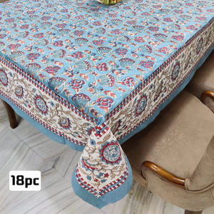 Design floral main bloc imprimé 100% couverture de Table en coton écologique conception artisanale nappe lavable nappe artisanale - Product Image 1