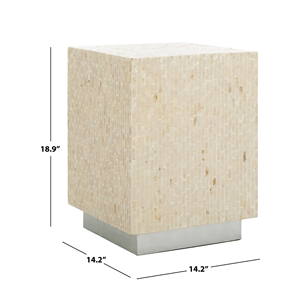 Mesa de Centro Artesanal Ecológica y Duradera con Marco de Madera de Nácar, Estilo Antiguo, Color Crema, Mueble de Lujo para Sala de Estar - Product Image 2