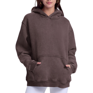 Nouveauté : sweat à capuche pour femme en molleton décontracté d'hiver, lavage à l'acide, logo personnalisé, 100% coton, écologique, séchage rapide, haute qualité - Product Image 1