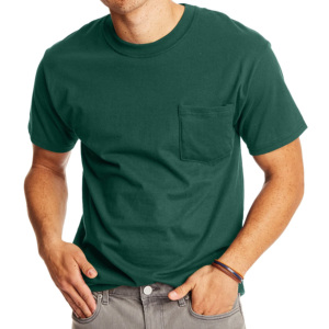 เสื้อยืดคอกลมทรงเข้ารูปสำหรับผู้ชาย พิมพ์โลโก้ตามสั่ง ขายส่ง เป็นมิตรกับสิ่งแวดล้อม แห้งเร็ว ใส่สบายในฤดูร้อน แขนสั้น มีกระเป๋าเสื้อ สีพื้น - Product Image 1