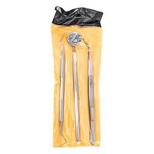 3 Pcs Manuel Dentaire Hygiène Bucco-Dentaire Kit Instrument de Nettoyage des Dents en Acier Inoxydable Grattoir à Tartre Détartreur Miroir Pince à Épiler Outils de Sonde - Product Image 1