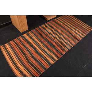 พรมสีดำส้มแบบดั้งเดิมขนาด3,3x7,6ฟุตพรมตุรกี - Product Image 2