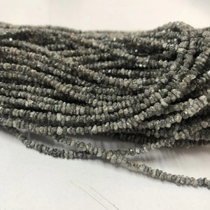 2mm de diamants gris naturels, copeaux bruts non coupés, brin de perles en vrac au prix d'usine, boutique maintenant directement du fabricant Alibaba Inde - Product Image 1