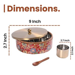 Caja Masala de latón de marca privada con acabado pulido Ideal para uso duradero y presentación elegante en la cocina - Product Image 2