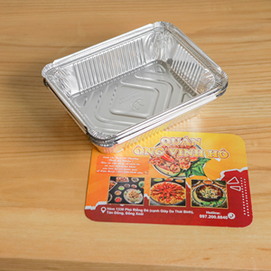 Boîte à emporter rectangulaire de restauration rapide Plateaux en aluminium jetables Conteneurs d'emballage en papier d'aluminium de qualité alimentaire avec couvercle - Product Image 4