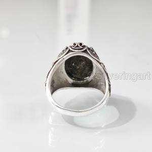 Vente en gros de bagues pour hommes en forme de coquillage d'ormeau naturel et de pierres précieuses, toutes tailles, bijoux pour anniversaires arabes, bagues en argent sterling 925 - Product Image 6