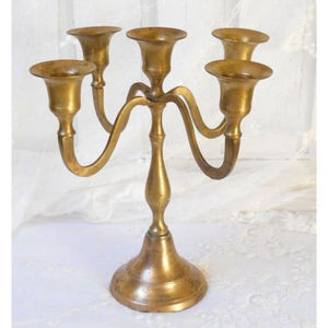 Candélabre de luxe en argent pour mariage, 5 bras, support de bougie en métal, décoration traditionnelle, aluminium nickelé poli, chandelier - Product Image 2