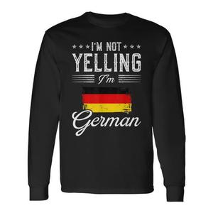 Camiseta de manga larga German Pride con bandera alemana promocional: ¡No grito, soy alemán! - Product Image 1