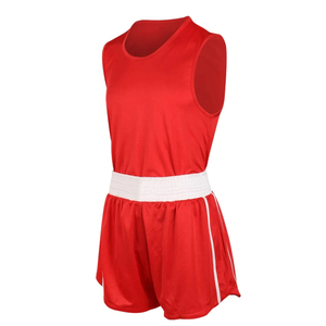 Uniforme de Boxeo para Adultos y Niños, Ropa de Artes Marciales Personalizada, Camiseta sin Mangas con Pantalones Cortos en Color Rojo y Blanco - Product Image 5