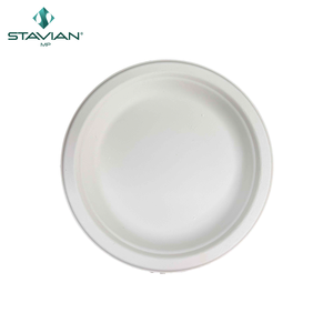 100% Platos desechables biodegradables Fibra de planta de base sostenible ecológica-Disponible Blanco Nuevo Top Marrón Múltiples 6 \ "Tamaños - Product Image 4