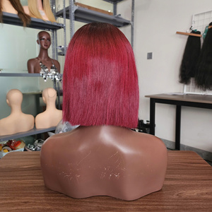 Venta al por mayor 100% Peluca de cabello humano crudo vietnamita rojo para Ombre hueso prearrancado recto proveedor de encaje transparente de alta calidad - Product Image 4
