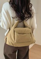 Tas Selempang Wanita Anti Air Bahan Nylon dengan Ritsleting, Dapat Diubah Menjadi Ransel, Tas Hobo, Tas Tote, Tas Bulan Sabit, Tas Selempang Silang