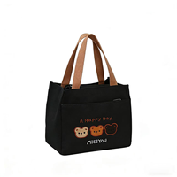 Tas Tote Kanvas Siap Kirim, Tersedia, Tas Makan Siang Beruang Lucu, MOQ Rendah, Tas Wanita, Mendukung Logo Custom, Pengiriman Cepat