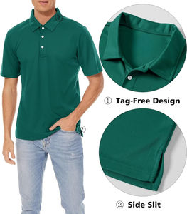 Camisetas de polo de negocios personalizadas Camisetas de polo transpirables baratas de golf para hombres casuales Camiseta promocional transpirable para hombres - Product Image 2
